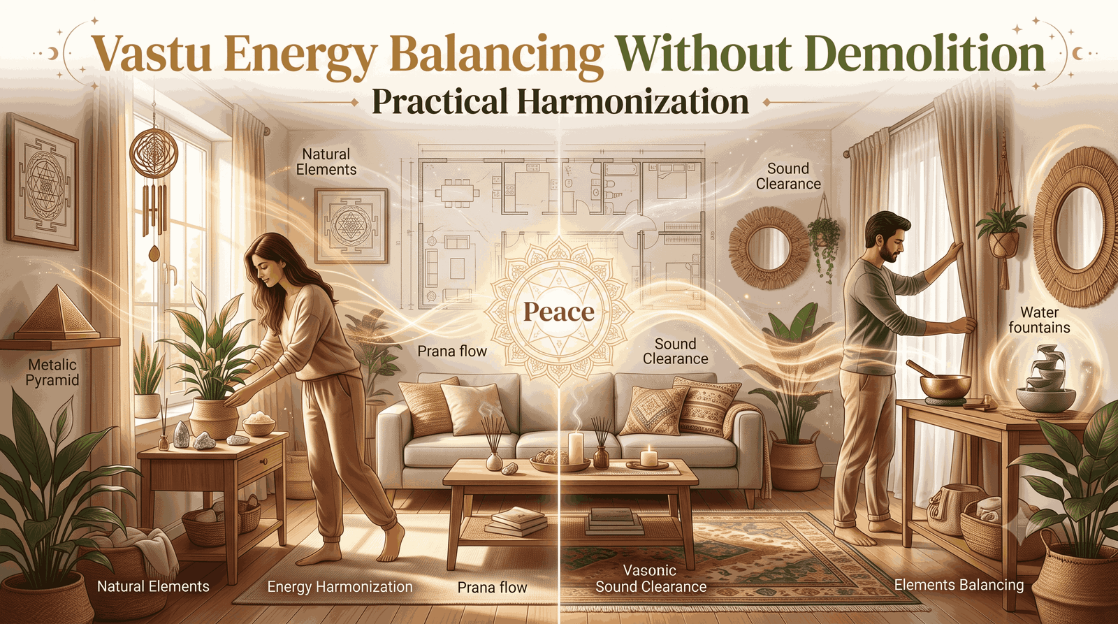 Harmonious Vastu Purusha Mandala residential energy balance